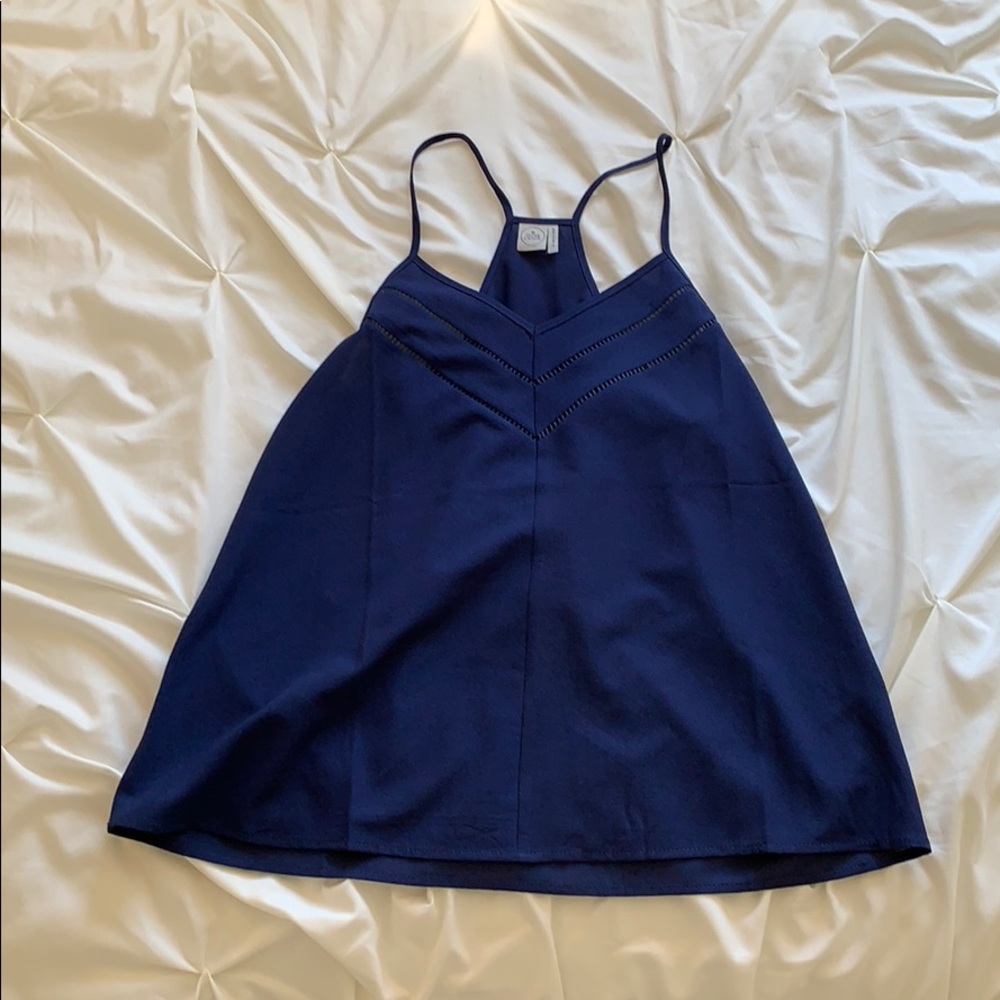 Navy Blue Flowy Tank